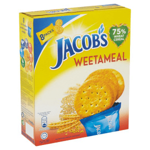 JACOB'S WEETAMEAL WHEAT CRACKERS 8 PACKS 144G