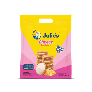 JULIE S CHEESE SANDWICH BISCUITS 336G