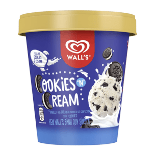 WALLS SELECTION COOKIES & CREAM ICE CREAM 750ML