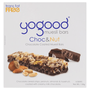 YOGOOD CHOC+NUT MUESLI BAR 138G 6S